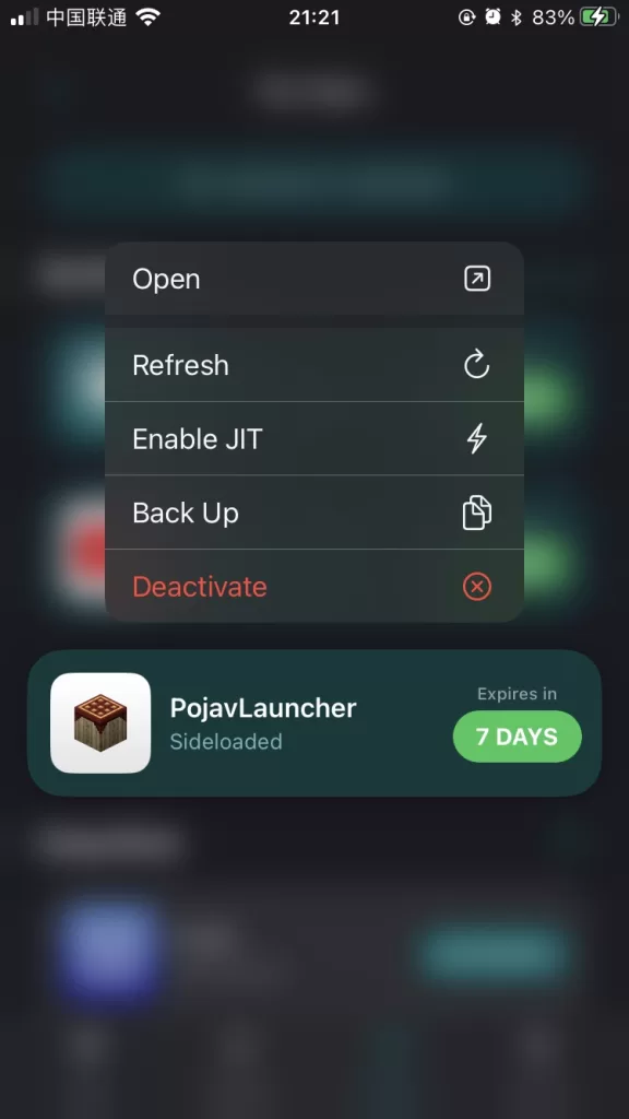 AltStore “My Apps”界面