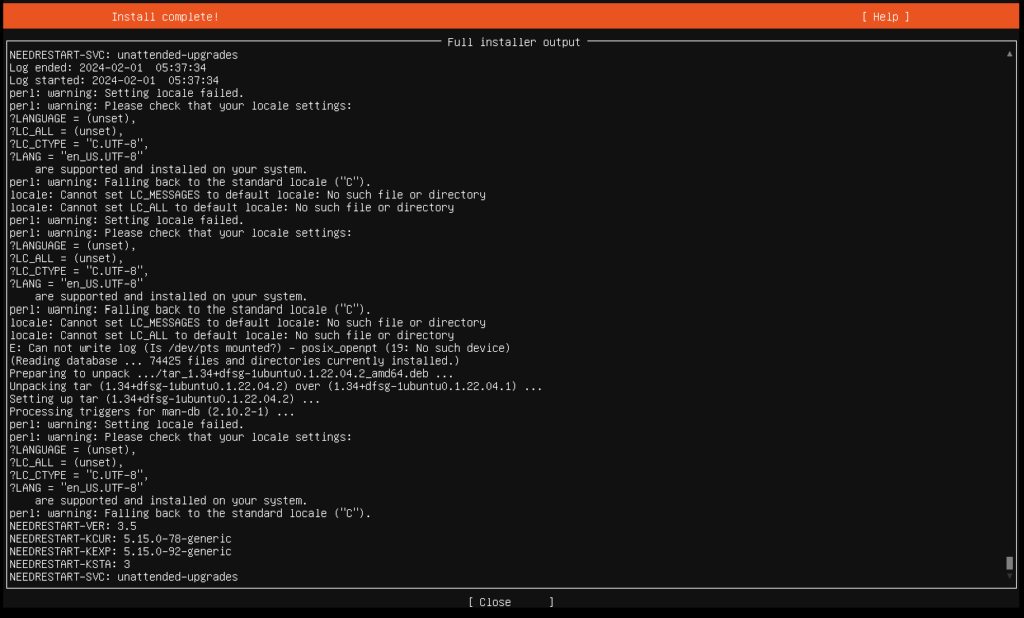 Ubuntu 22.04.3安装界面。
