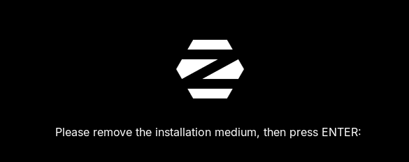 Zorin OS 要求移除安装驱动器。