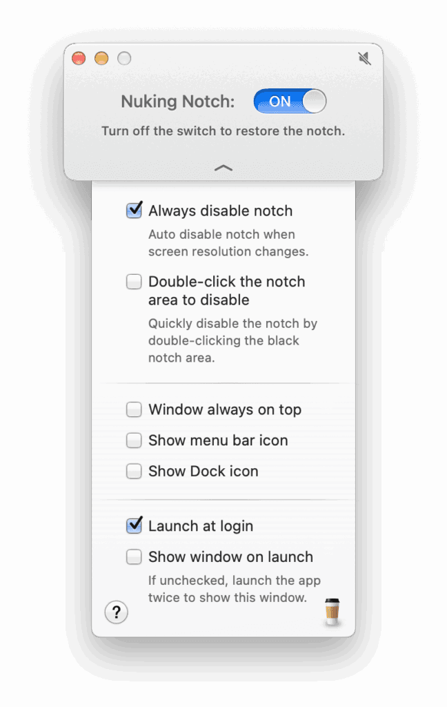 Say No to Notch 更多设置。