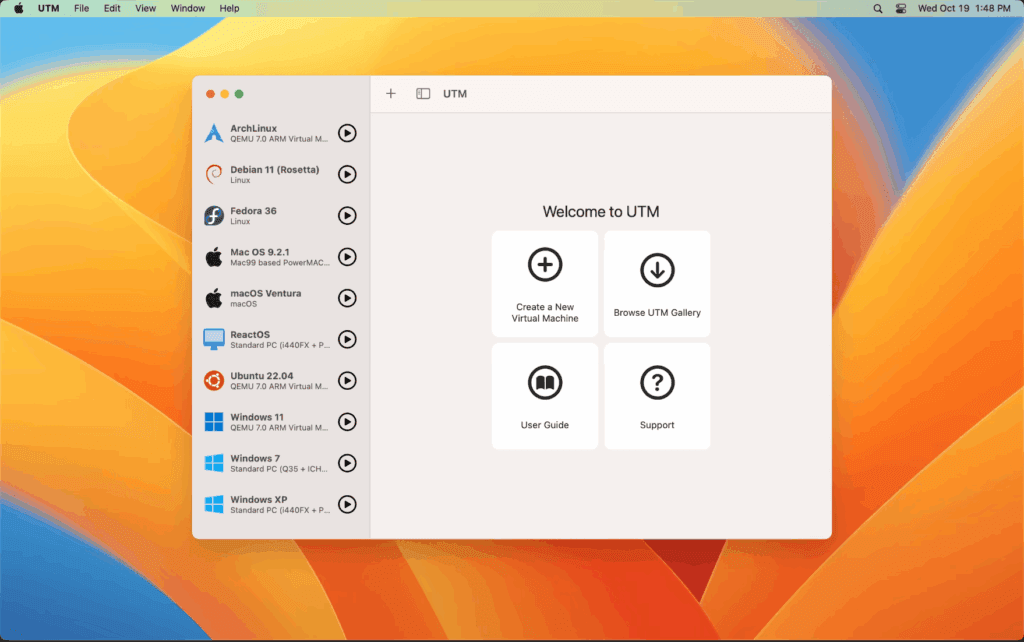 UTM 软件主界面。