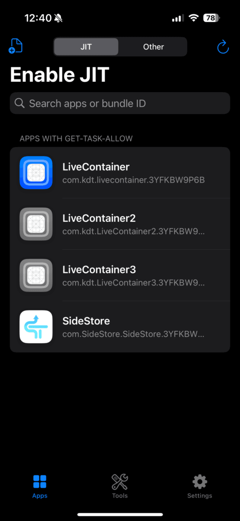 在 StikDebug 中为 App 启用 JIT。