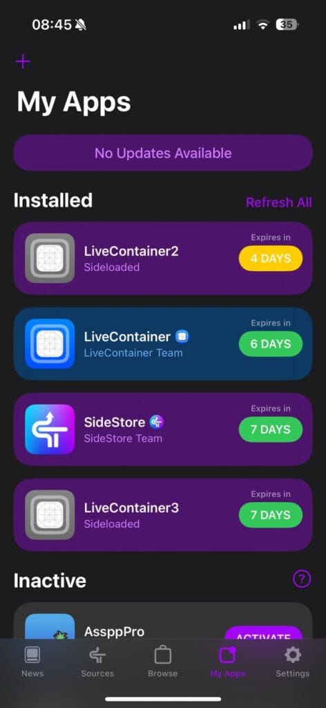 3 App 绕过成功后效果，安装了四个软件。