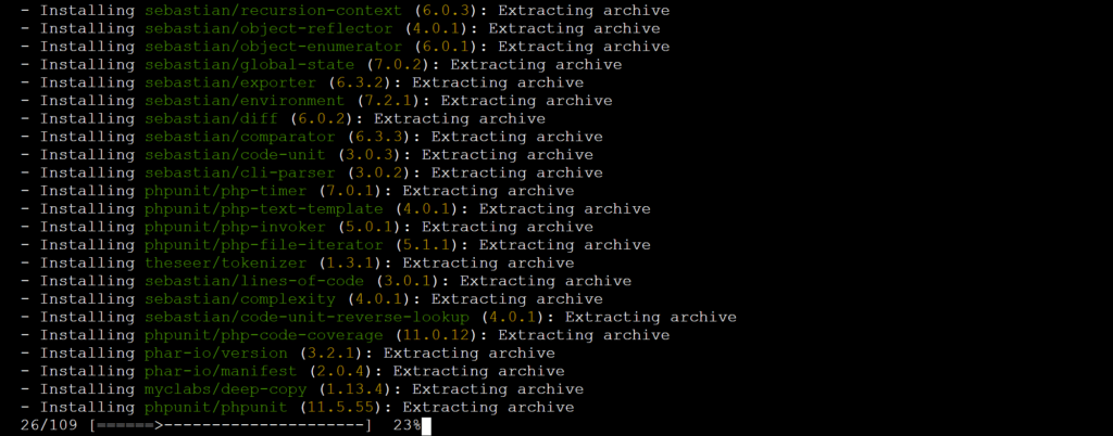 Composer 正在安装项目依赖。
