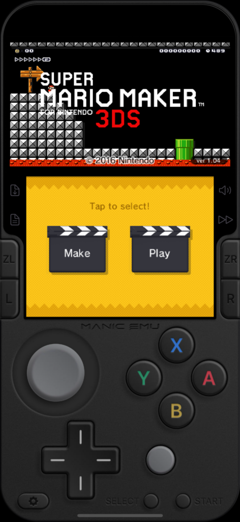 在 ManicEMU 上运行马里奥制造 3DS。