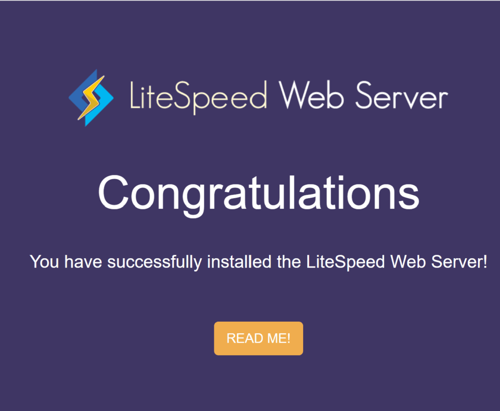 LiteSpeed 默认页面。