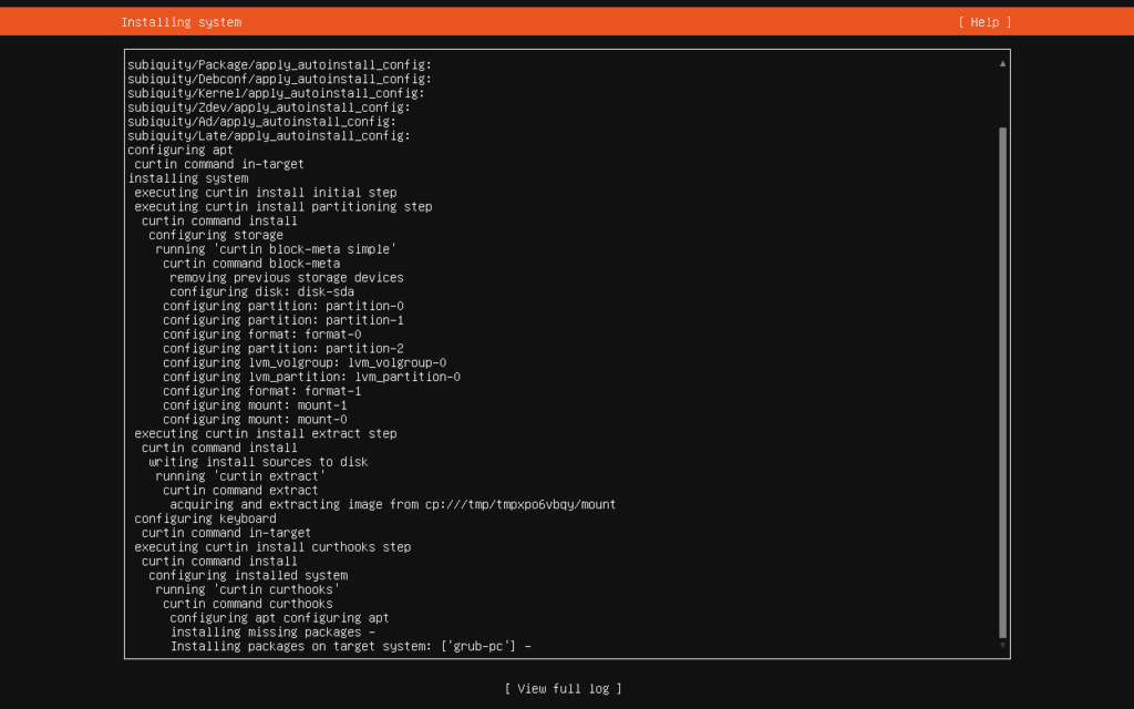 正在安装 Ubuntu 24.04.4 操作系统。