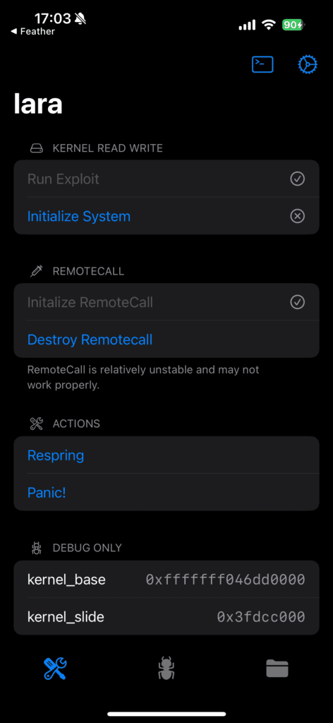 初始化 RemoteCall 成功。