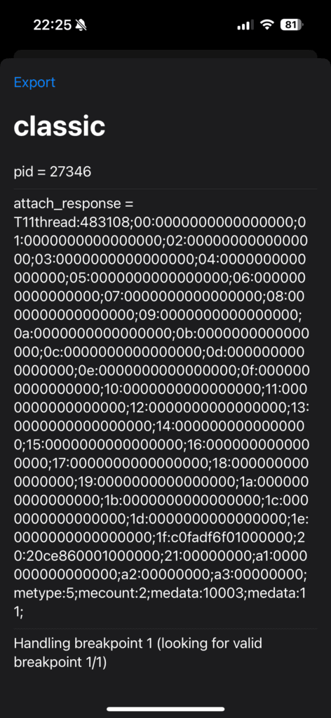 StosDebug 运行了 JIT 脚本。